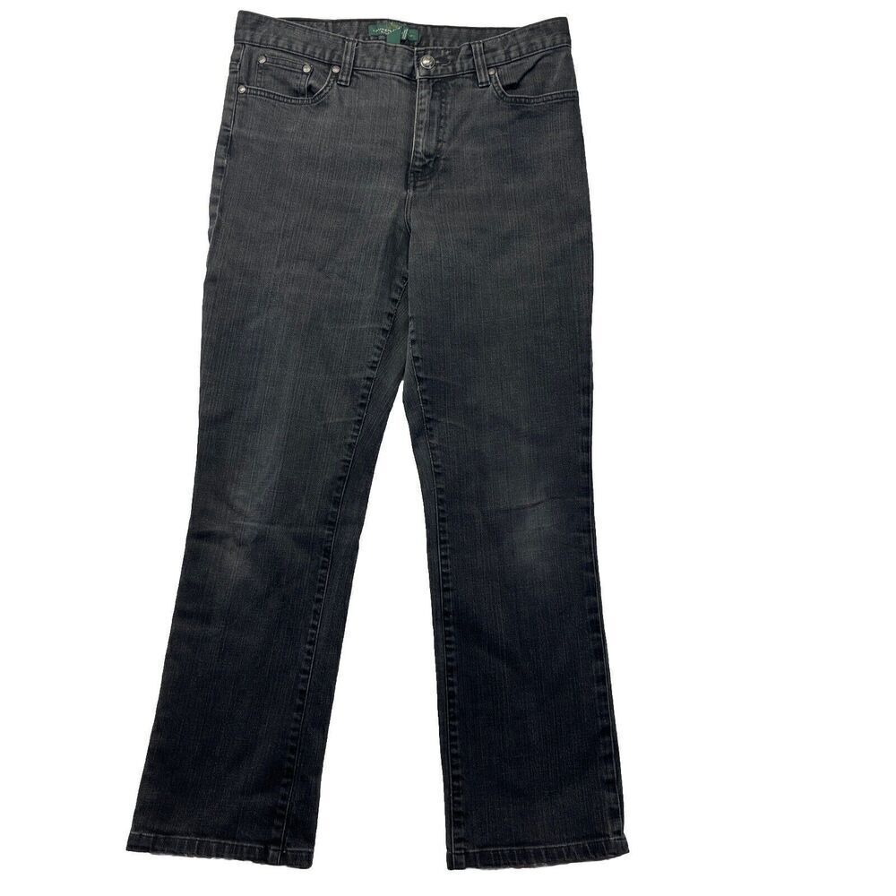 Ralph Lauren Jeans Women's Size 10 Black Denim Classic Straight Leg High-Rise